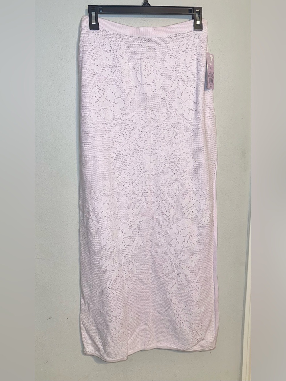 Wild Fable Light Pink Floral Knit Maxi Skirt